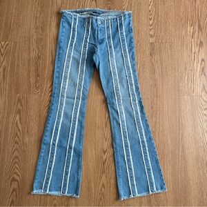 Wild Fable Low waisted Y2K Distressed Blue Denim Flare Women’s Size 10